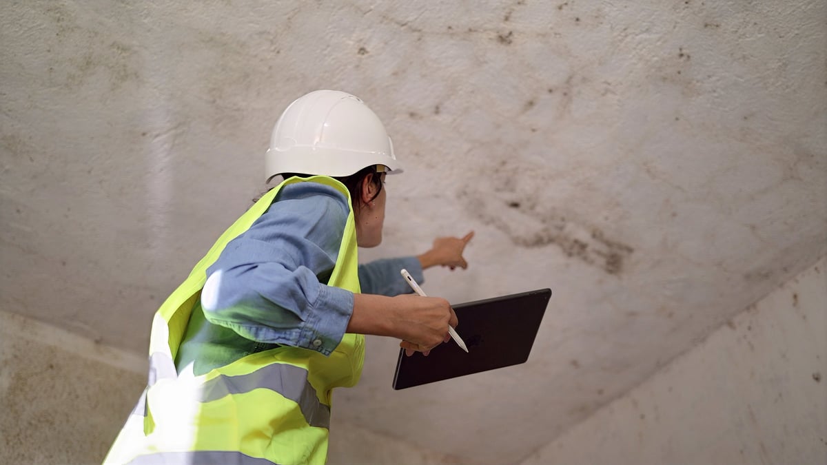 Architect inspecting a property for maintenance and safety